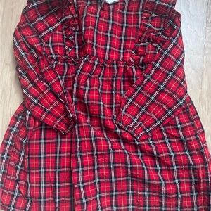 Old Navy Red and Black Plaid Toddler Dress 18-24 Months